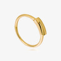 Gold ring with thick wire signet detail