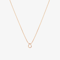 A rose gold Classic Teardrop Necklace on a white background