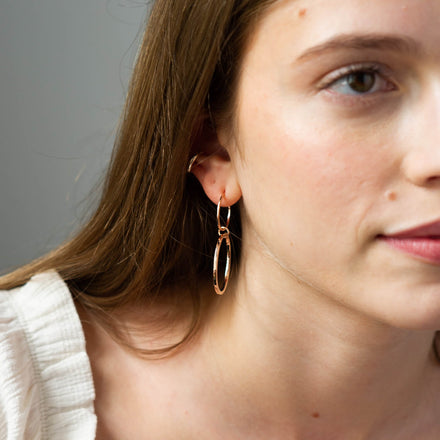 Double Ring Hoops Silver