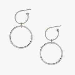 Double Ring Hoops Silver