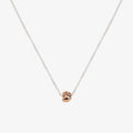 Rose gold large meteorite style textured charm on silver chain