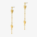 Monstera Leaf Charm Earrings Gold