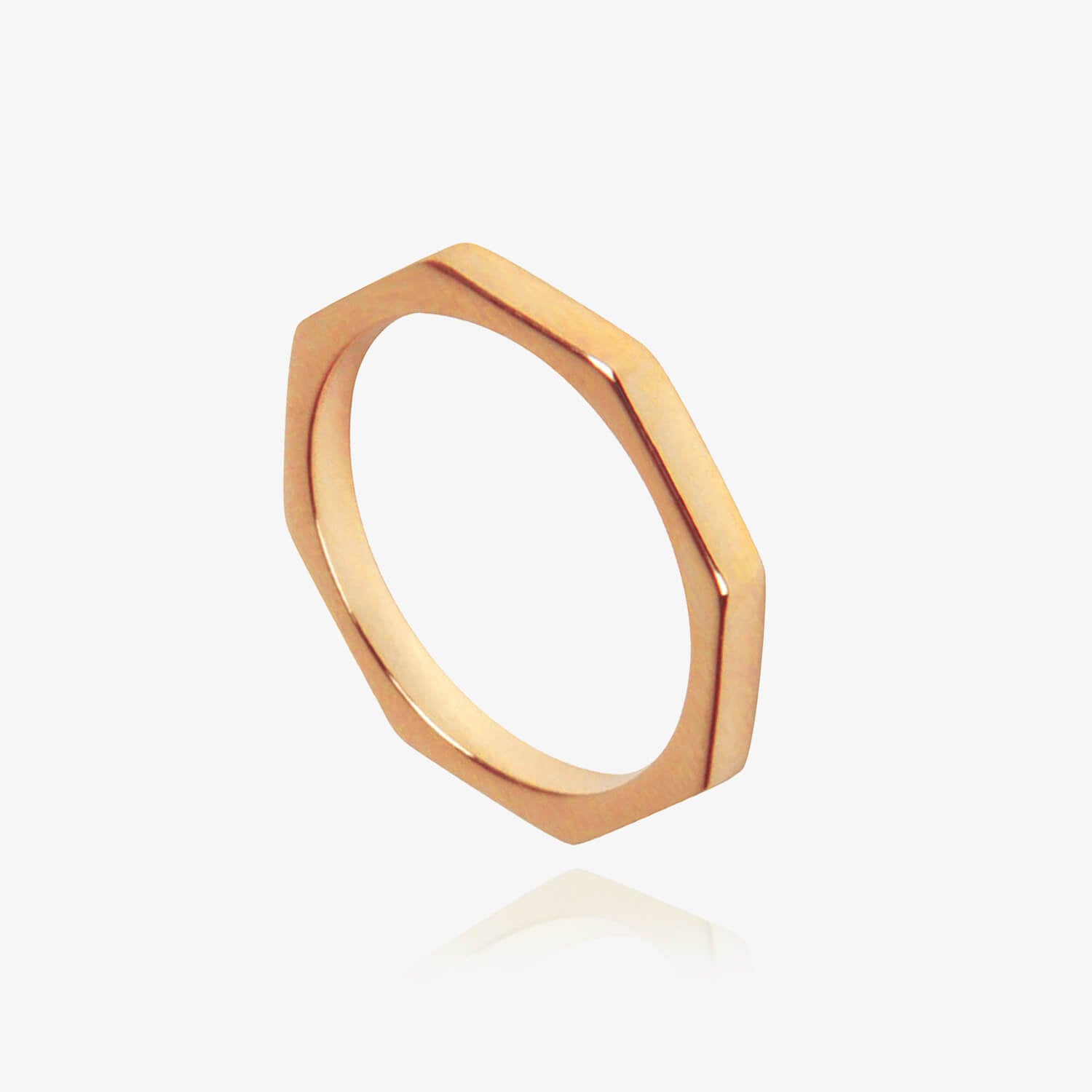 Octagon Bolt Ring Rose Gold