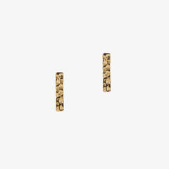 Textured Bar Earrings in gold on a white background
