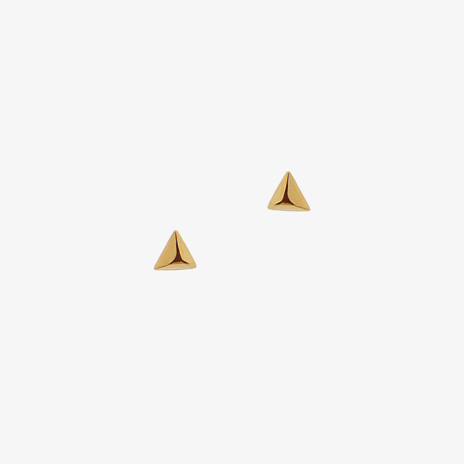 Small triangle studs in gold