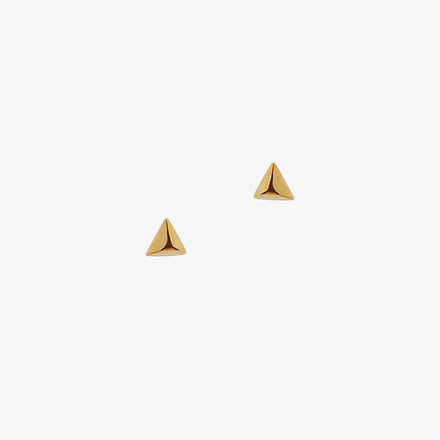 Small triangle studs in gold