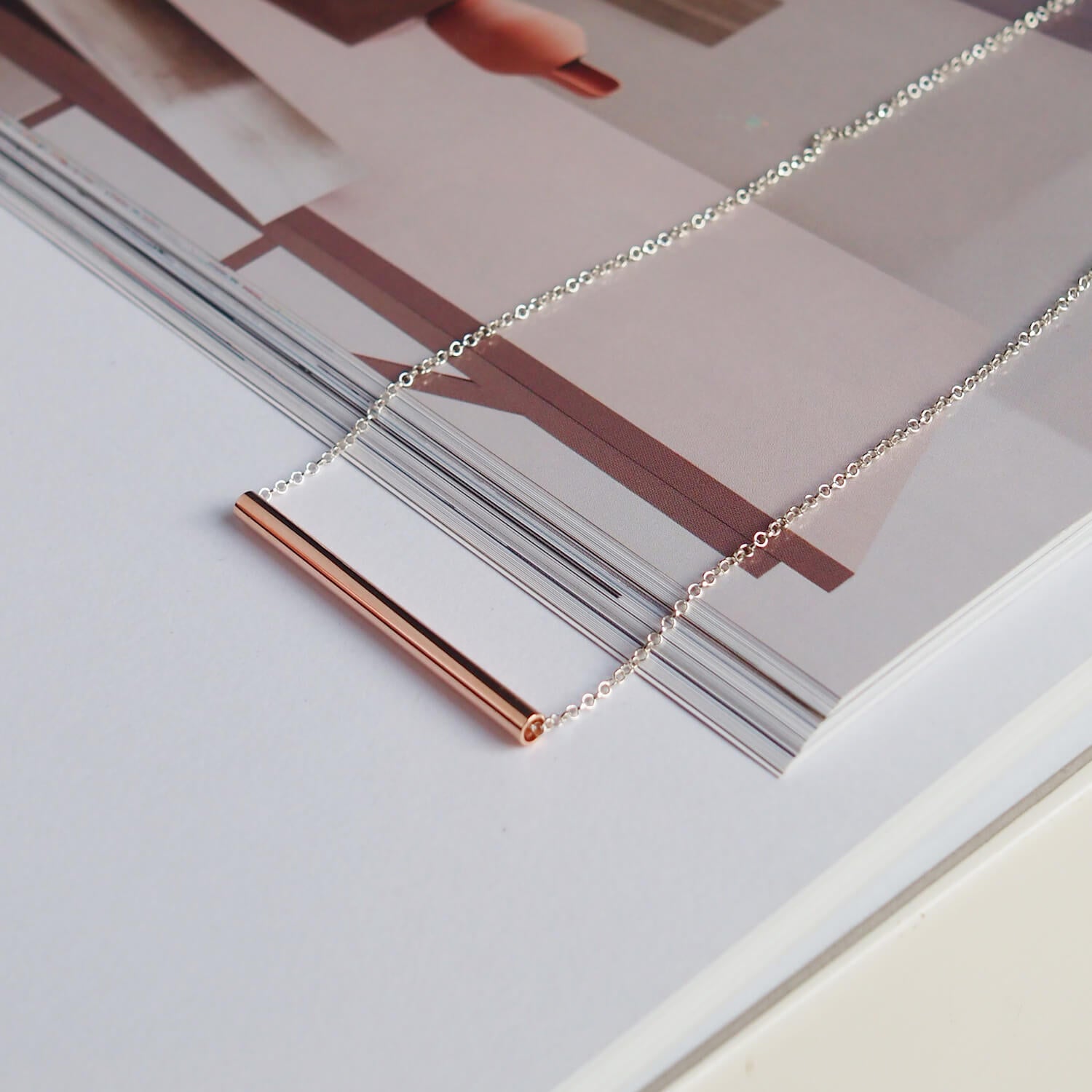 Medium Tube Necklace Rose Gold