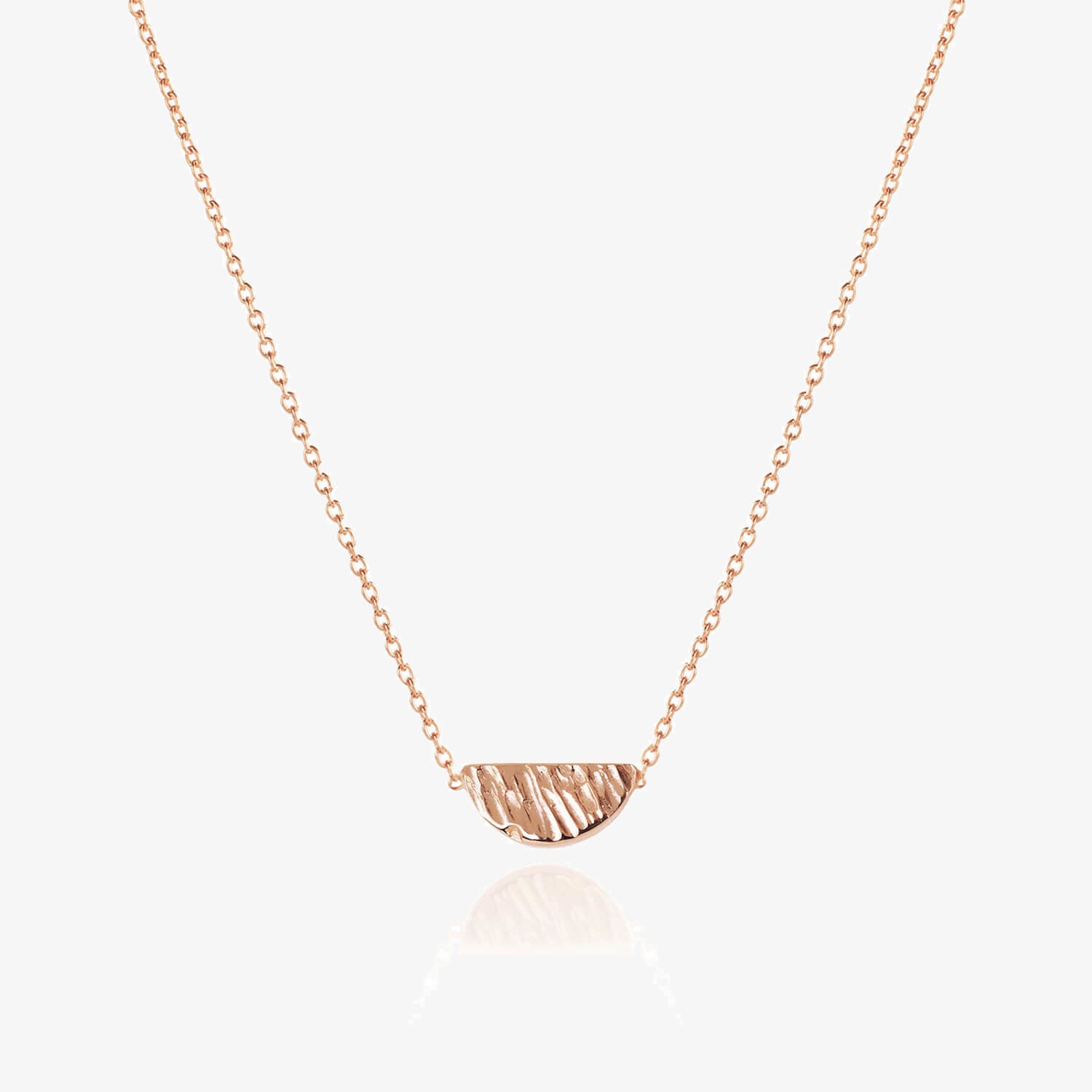 Meteorite Disc Necklace Rose Gold