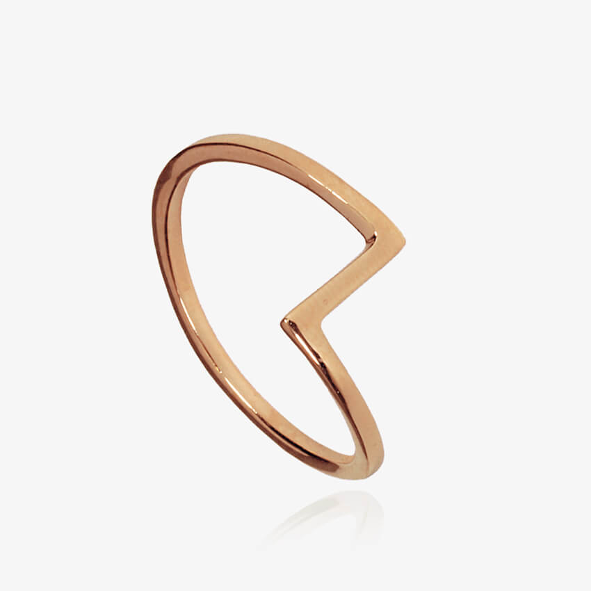 rose gold vermeil angular joint ring by matthew calvin on a white background