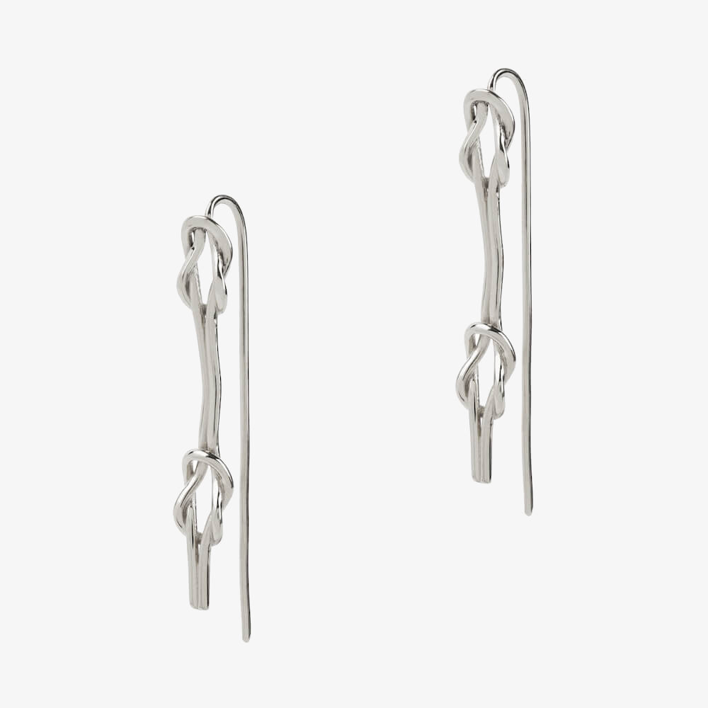 Reef Dropback Earrings Silver