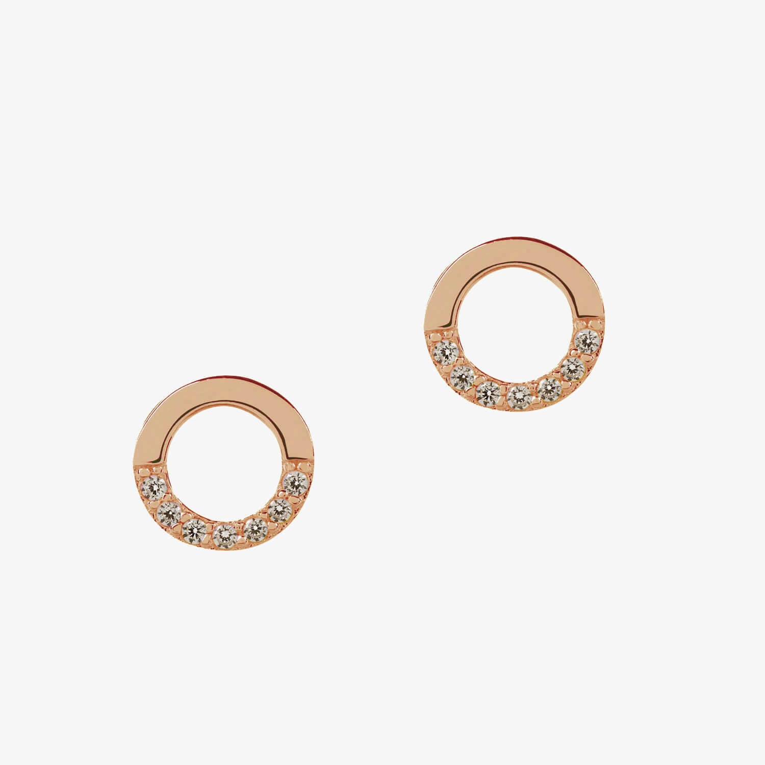 Semi-Set Studs Rose Gold