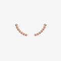 rose gold curved beaded ear climber stud earrings by matthew calvin on a white background