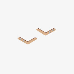 Diamond Linear Studs Rose Gold