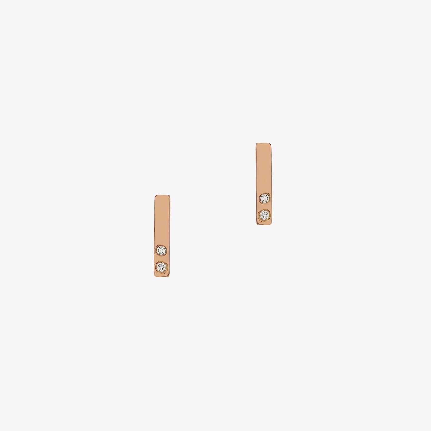 Diamond Bar Earrings Rose Gold