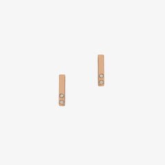 Diamond Bar Earrings Rose Gold