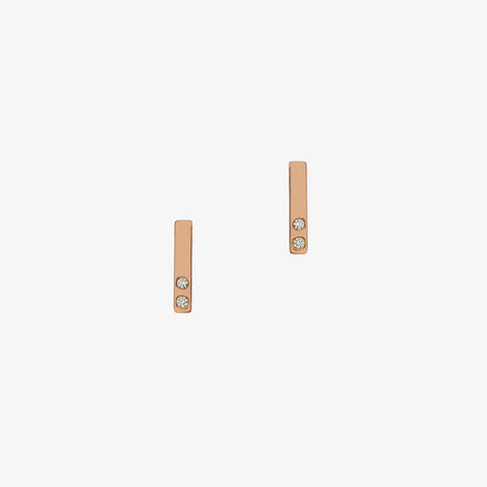 Diamond Bar Earrings Rose Gold