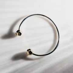 Double Dodecahedron Cuff Bangle Rose Gold