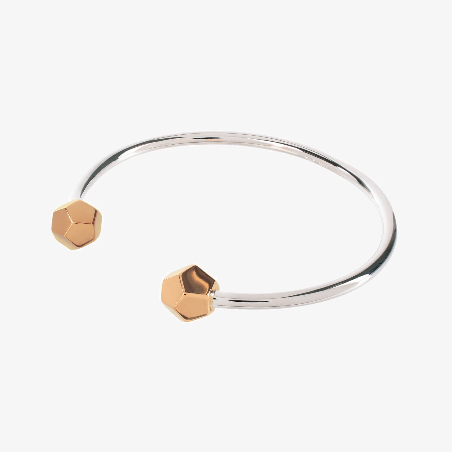 Double Dodecahedron Cuff Bangle Rose Gold