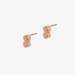 Double Dot Studs Rose Gold