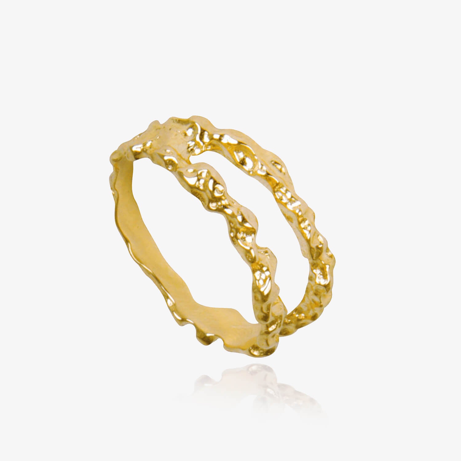 Double band ring with interesting textured detail by Matthew Calvin Jewellery