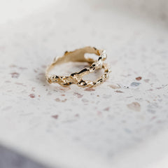 Close up of Double Meteor Ring by Matthew Calvin Jewellery