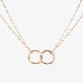 Pendant with intertwined rings in rose gold