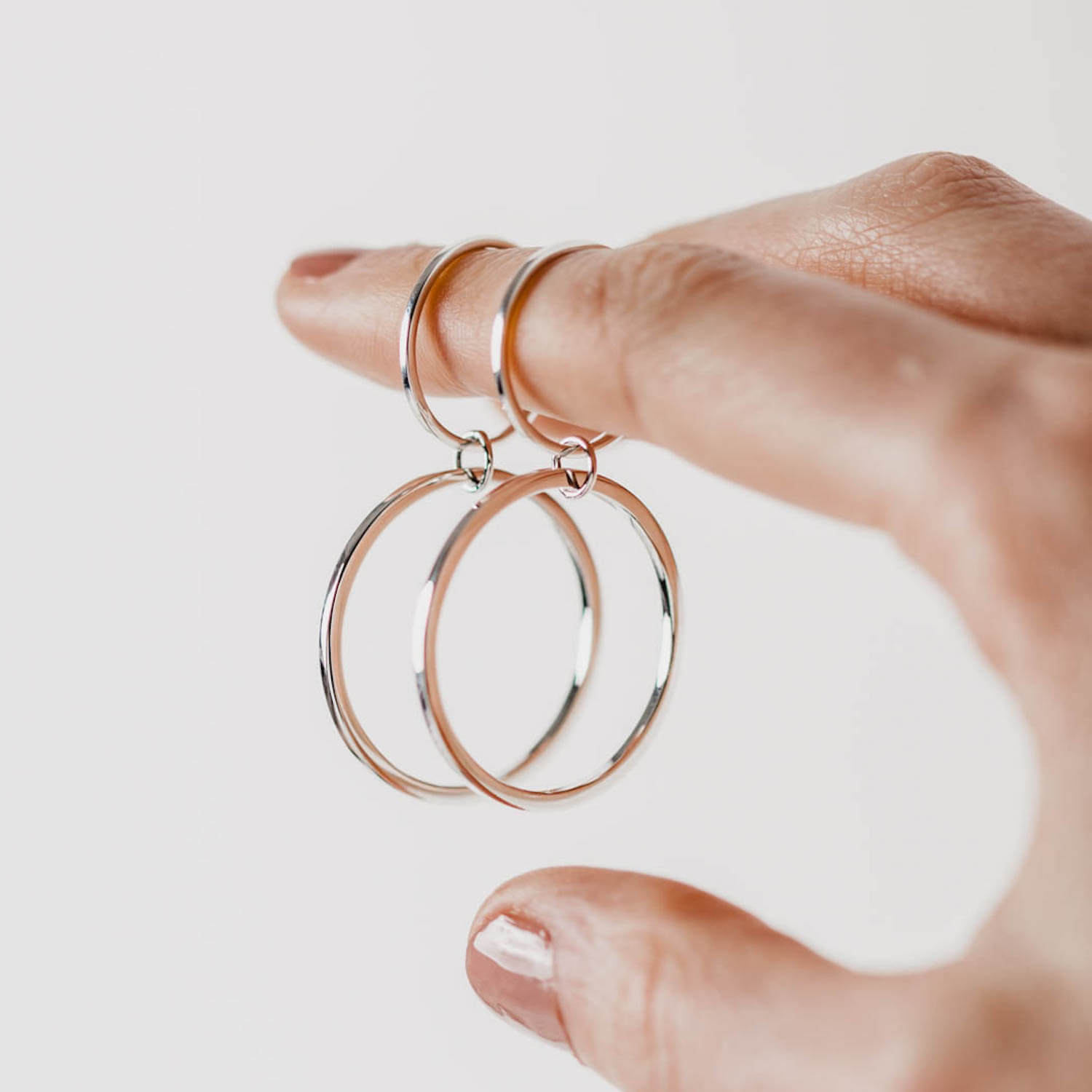 Double Ring Hoops Gold