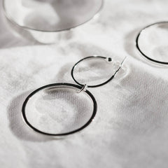 Double Ring Hoops Silver