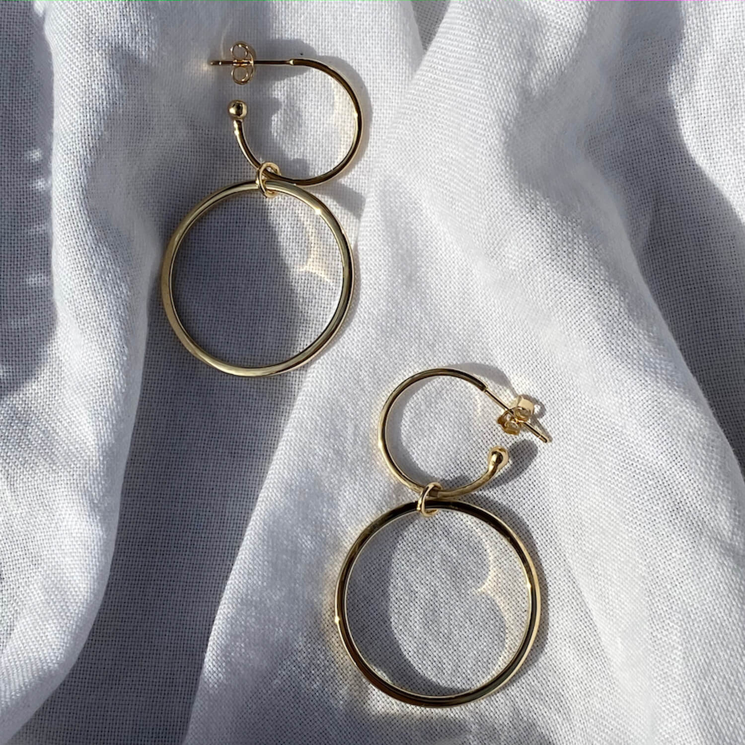 Double Ring Hoops Gold