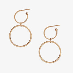 Double Ring Hoops Rose Gold