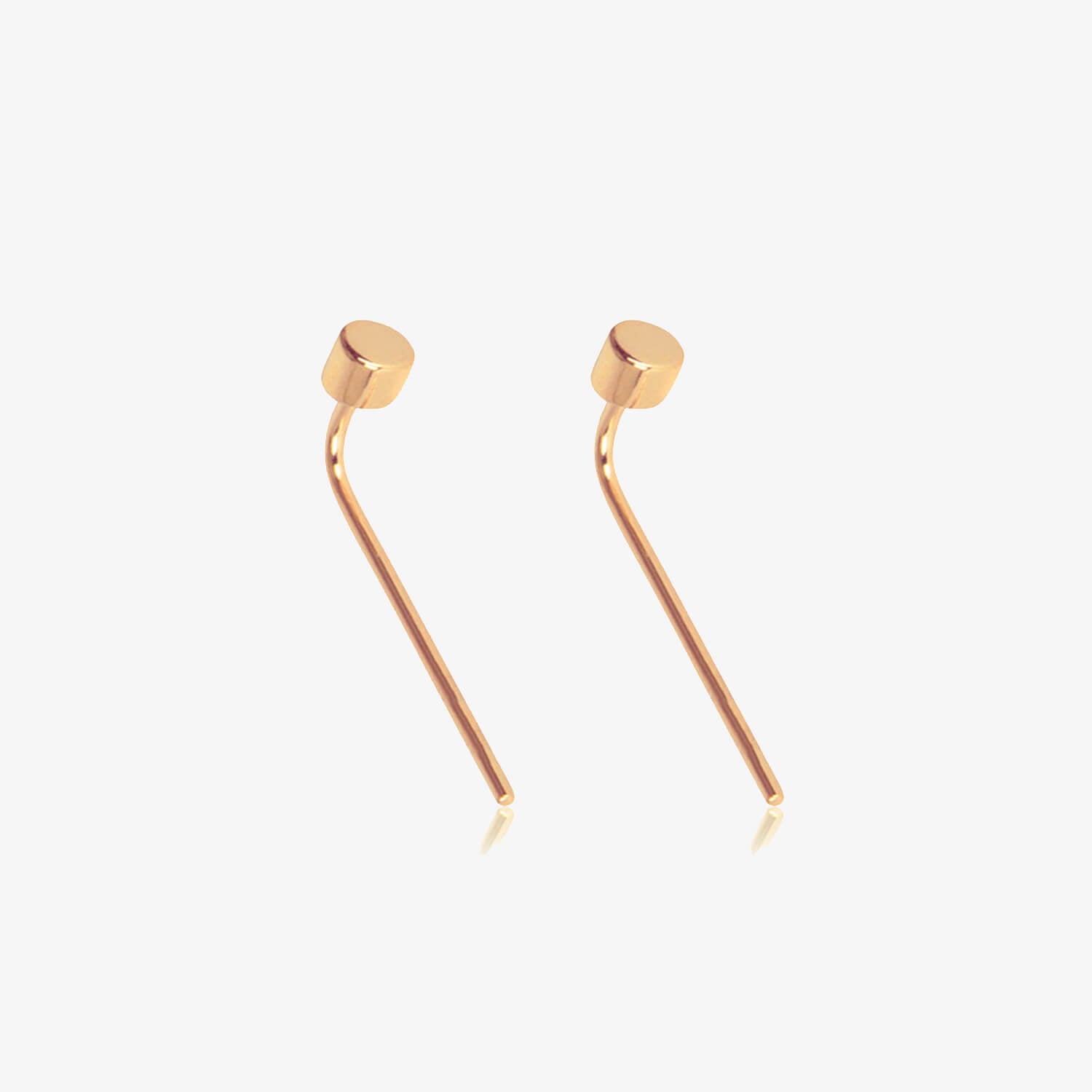 9 Carat Rose Gold Drop Back Dot Studs