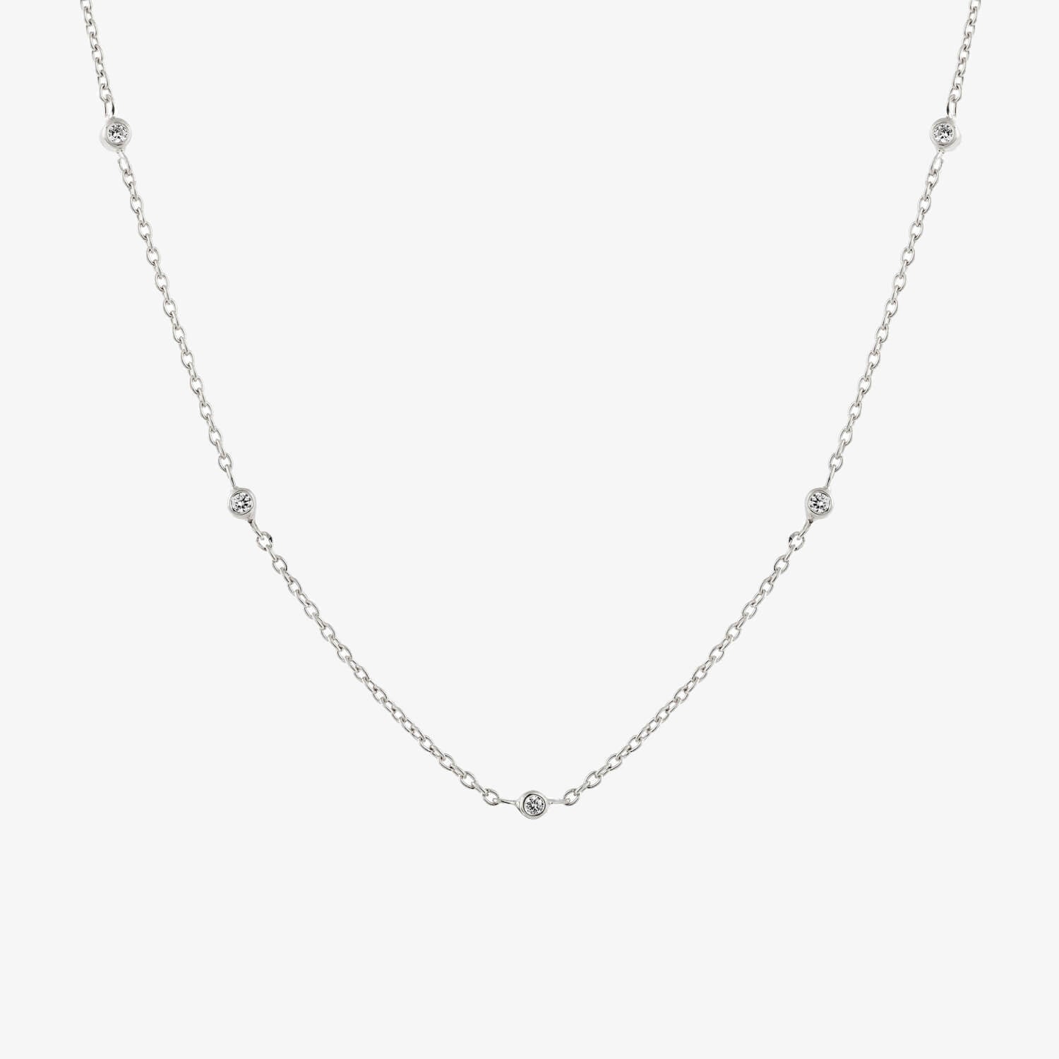 Halo Diamond Necklace Silver