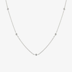 Halo Diamond Necklace Silver