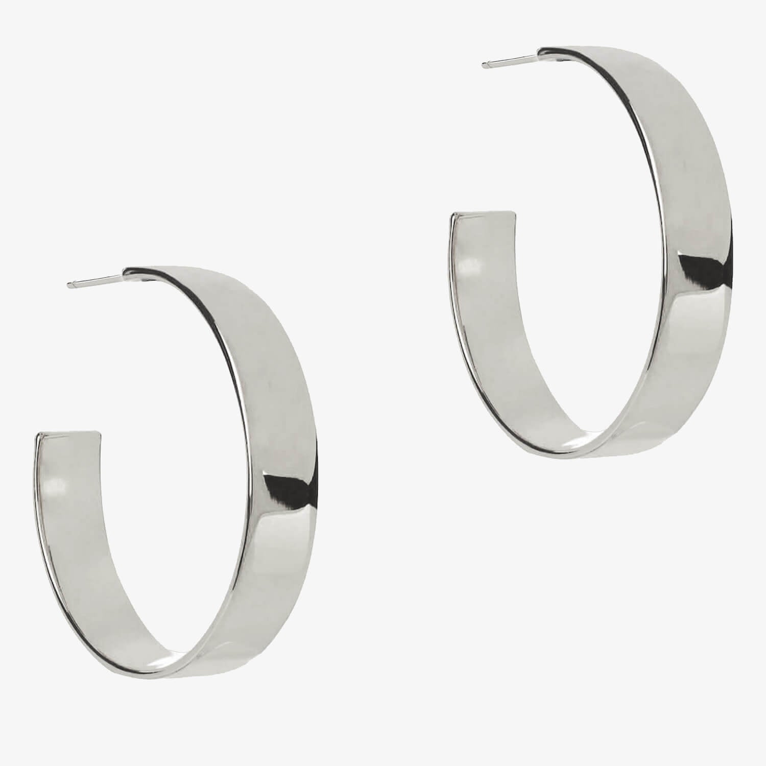 Large Basic Hoops Silver