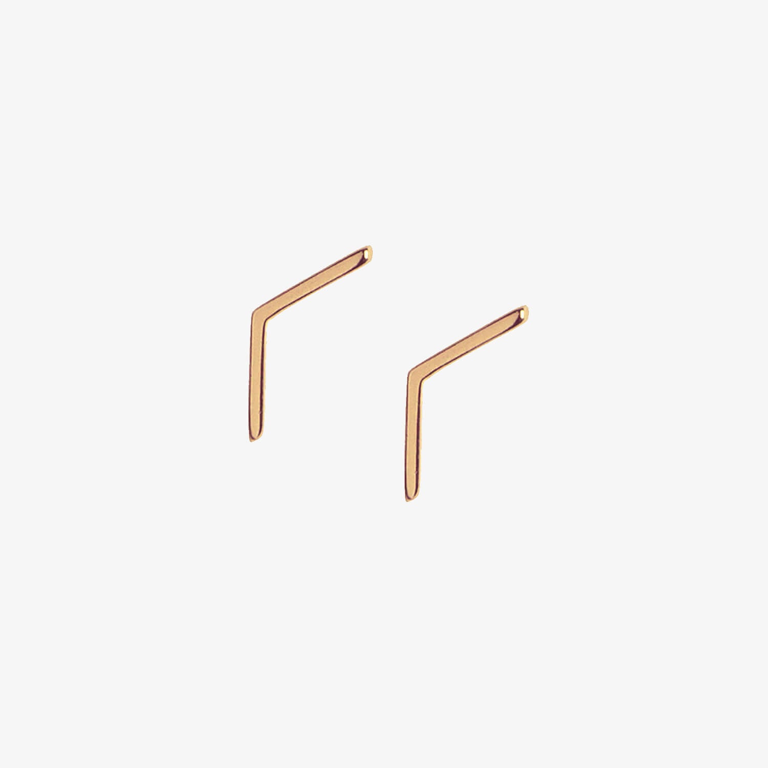 9 Carat Rose Gold Linear Studs