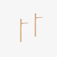 Long Thin Wire Studs Rose Gold