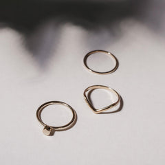 Group of rings in rose gold