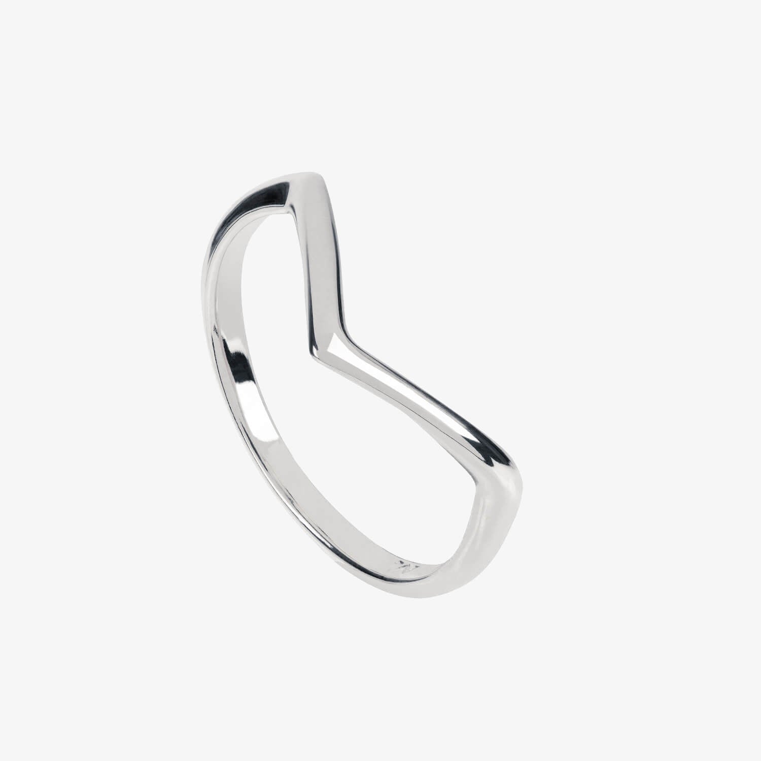 Chevron shaped stacking ring in sterling silver