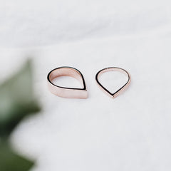 Two point rings on a white background