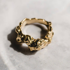 Close up of heavily textured ring