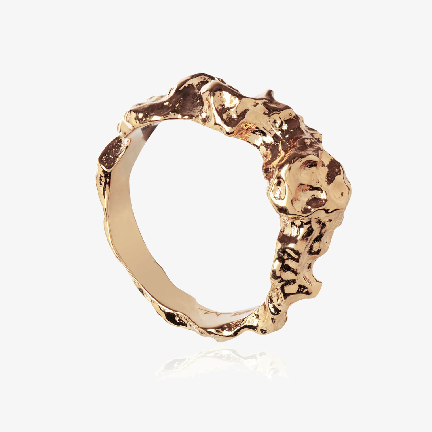 Meteor ring in rose gold with heavy detailing