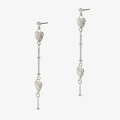 Monstera Leaf Charm Earrings Silver