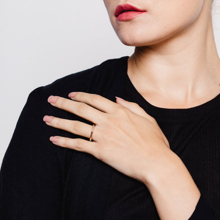 Octagon Bolt Ring Rose Gold