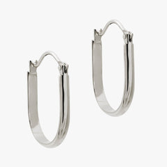 Oval hoops in silver on a white background