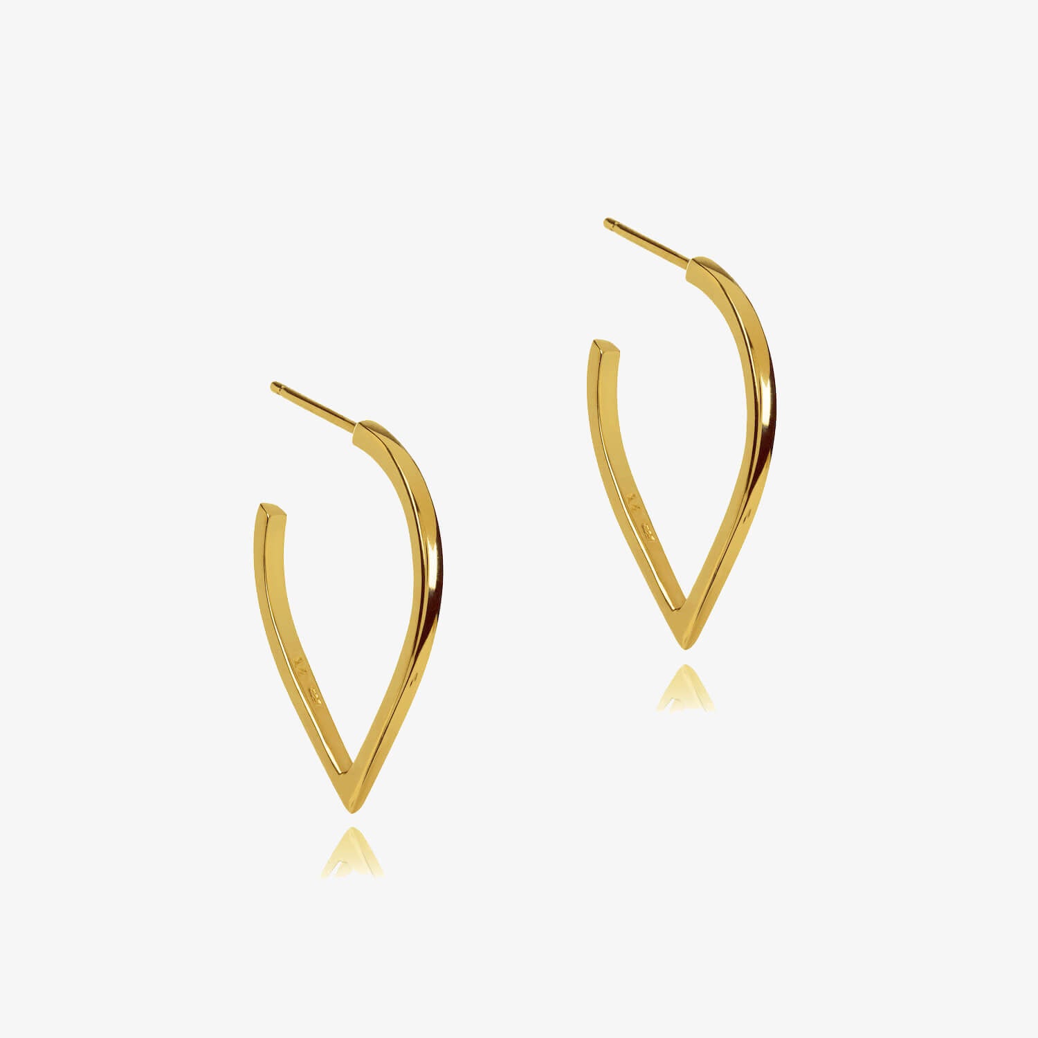 Point Hoops in gold against a white background