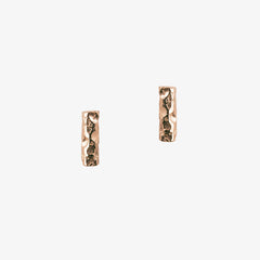 Small Bar Earrings with a rose gold colour and detailed texturing