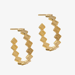 Spiky gold hoops with textured detail by Matthew Calvin Jewellery