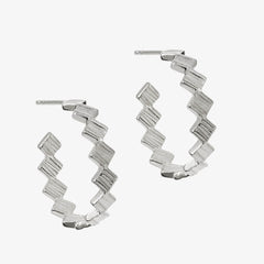 Telos Charm Hoop earrings by Matthew Calvin in solid sterling silver