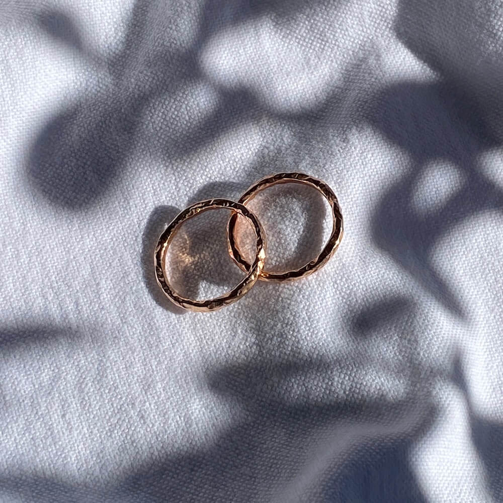Thin Meteorite Ring Rose Gold