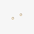 Matthew Calvin tiny tube stud earrings in gold, on a white background